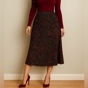 LuLaRoe Colorful Floral Midi Skirt size L